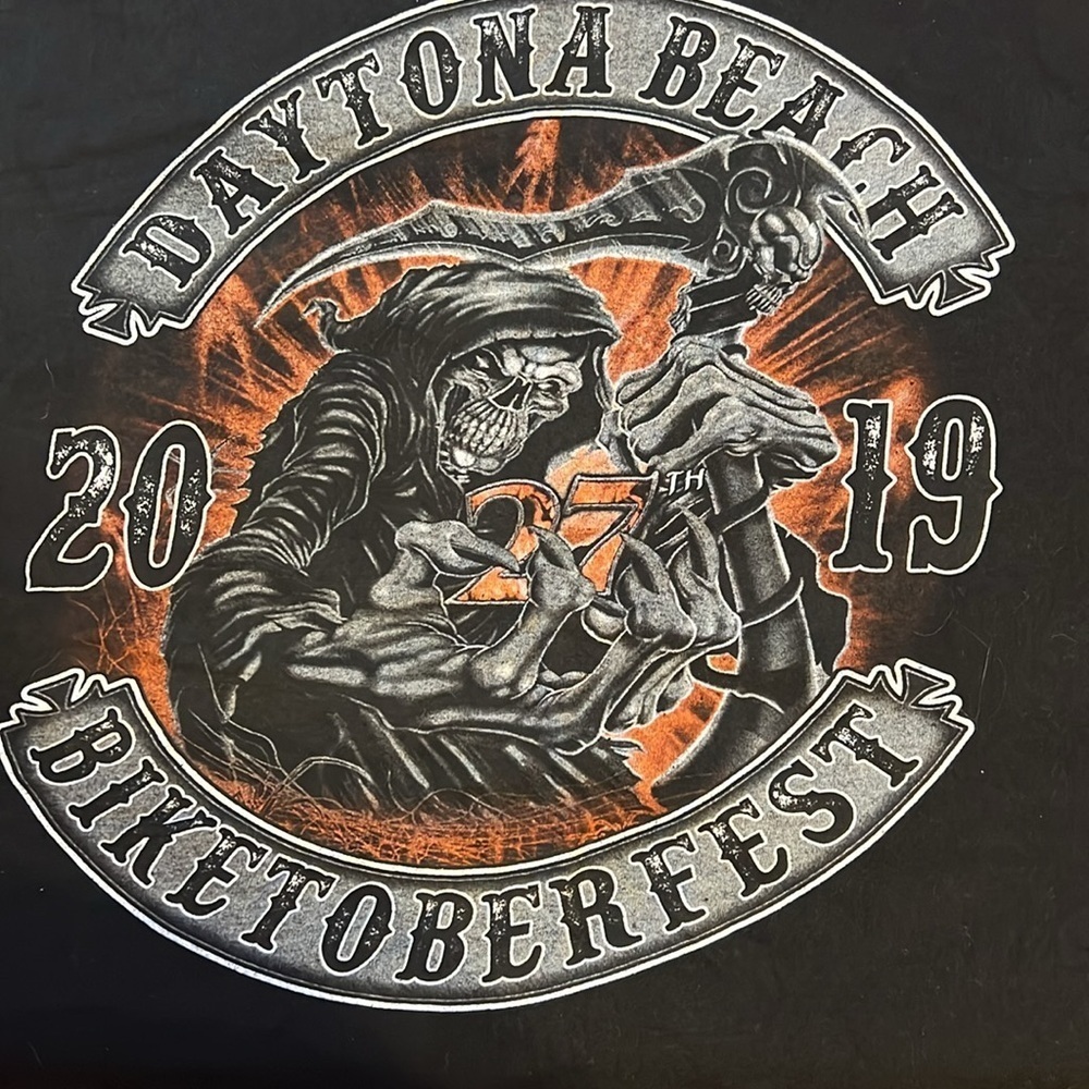 Black Graphic Grim Reaper Men's Shirt 2019 Daytona Beach Biketoberfest 3x
